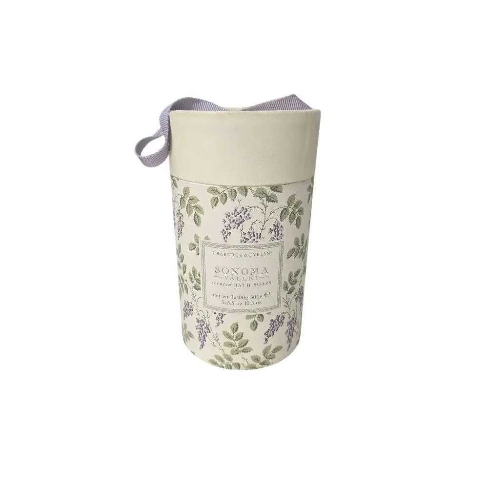 NEW Crabtree & Evelyn Sonoma Valley 3 Scented Bath Soaps 10.5 Oz Coastal